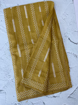 Silky kota embroidery saree MS6470 MustardYellow