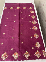 Silky kota saree with embriodery MS9087