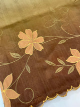 Semi soft tussar appliqué work saree MTS6589