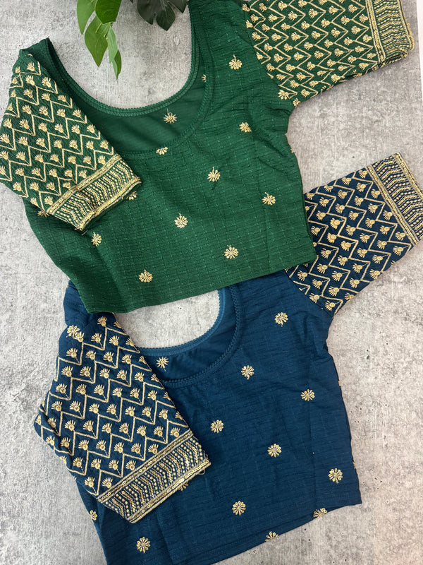 Stretchable Readymade blouse with sequence work : SIZE 32 - Combo 3