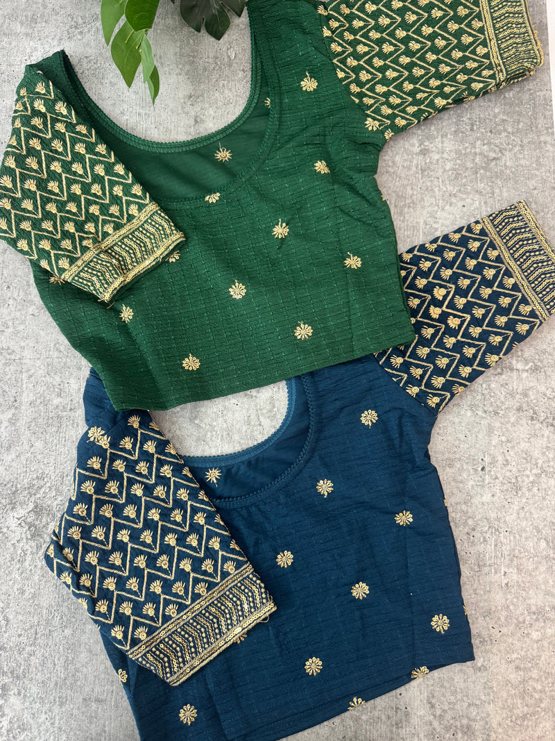 Stretchable Readymade blouse with sequence work : SIZE 32 - Combo 3