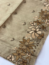 Blended tussar silk saree with embroidery- MS78911