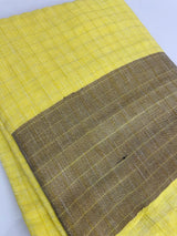 Linen checks saree with zari border MLS9788