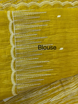 Semi soft Organza saree with zari thread work MSB8433 Yellow