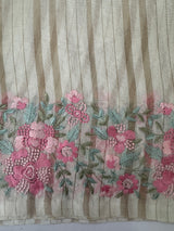 Mul chanderi saree with embriodery & zari lines MSH275