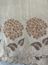 Blended soft tussar saree with embriodery - MS8669 PearlCream