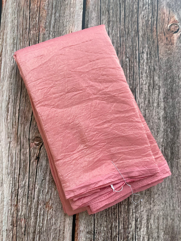 Plain Shimmery paper Crush Organza Saree - MPOS115 Peach