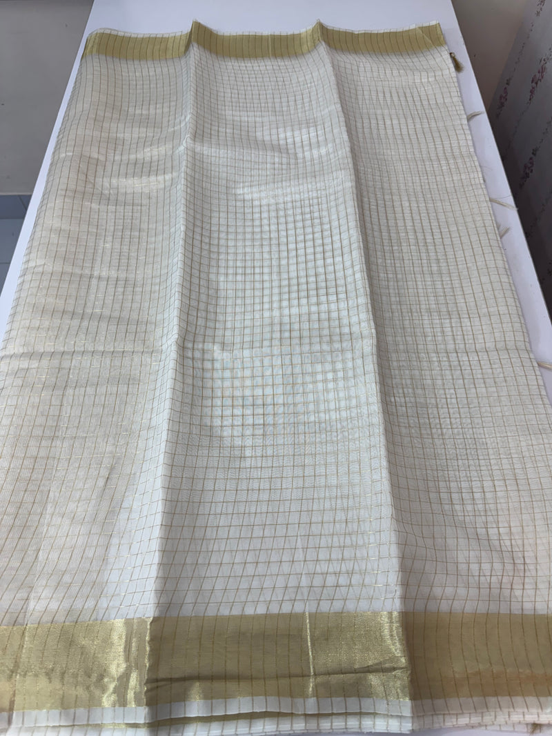 Semi organza saree with checks MOS8544