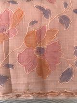 Soft Kota saree with prints and embroidery MSH154- Peach