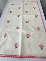 Mul chanderi embriodery saree with scalloped borders MSH290