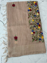 Soft Tissue linen Silk embriodery saree MS49876