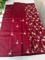 Blended crepe tussar saree with embriodery SSPNMNR