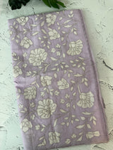 Mul chanderi applique work saree  MSH146- Lavender