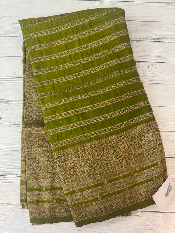 Semi banarasi Khaddi Georgette saree - MS1499 LeafGreen