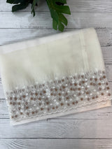 Organza saree with embroidery borders - MSH907 White