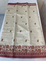 Blended tussar saree with embriodery - MSH1456