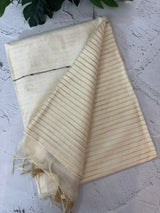 Soft blended tussar saree  MKT121 (6) - Cream