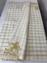 Check Mul chanderi saree with applique work MSH157