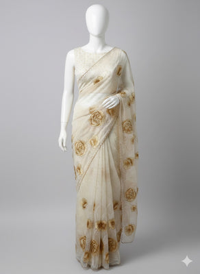 Premium Organza saree with thread work - MMG123