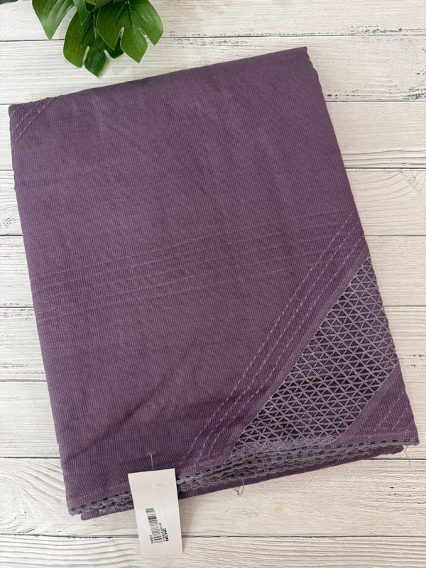Supernet saree with crochet work and lace border MCJ5433 -Mauve(Design - Diagonal Crochet)