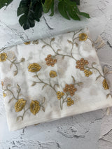 White Supernet saree with embroidery MSH153