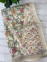 Tissue Organza saree with kanta embriodery saree MS15600 Offwhite