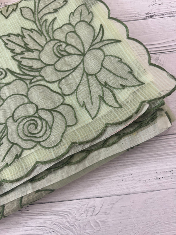 NetKota Applique work saree  MS6798- DuskyGreen