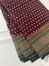 Banarasi viscose Georgette saree MKGS611- DeepWine to Green