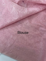 Mul chanderi saree with embroidery - MS1427 Pink