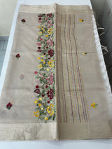 Soft Tissue linen Silk embriodery saree MS49876