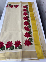 Kerala tissue printed saree