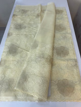 Viscose organza saree with thread work - MSH925 Ivory
