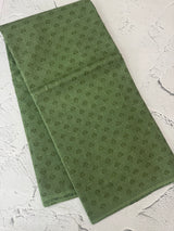 Bhagalpuri printed tussar silk saree with block printed pallu & blouse MTSS1407 ForestGreen