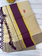 Kerala tissue saree- Gold checks