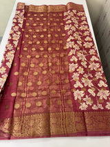 Soft Semi Chanderi saree with banarasi buttas MS9876