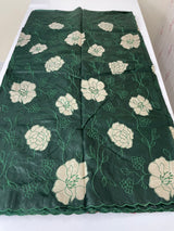 Semi organza saree with appliqué work - MSH906 BottleGreen