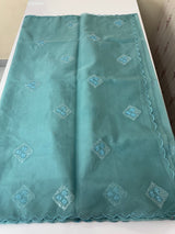 Organza saree with embroidery - MSH375 Blue