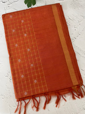 Bhagalpuri Semi tussar saree MS896- Orange