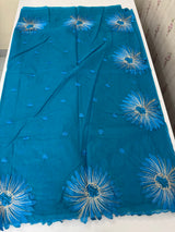 Organza saree with embroidery borders MOS4765 Blue