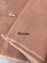 Kota Moonga checks saree with tissue applique work MMS431