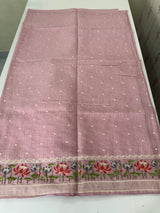Semi linen saree with embroidery- MS15167
