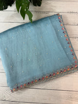 Tissue organza saree with fully worked blouse MS14176