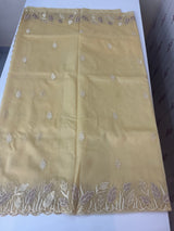 Viscose Organza saree with applique work-MSH103 CreamyYellow
