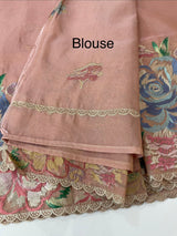 Tissue Georgette - Organza saree with 3d embriodery MS16307