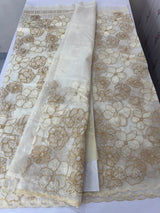 Semi organza saree with thread work - MSH910 Offwhite