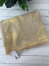 Organza saree with tissue applique work MS5081- Beige