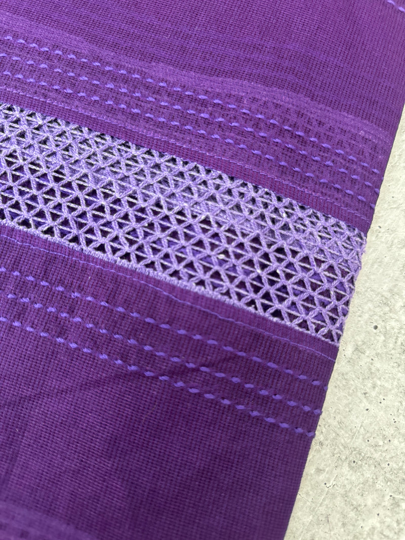Supernet saree with crochet work and lace border MCJ5433 - Purple