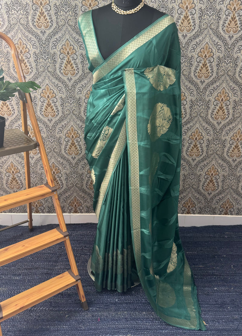 Crepe tissue silk saree with blouse MA32321