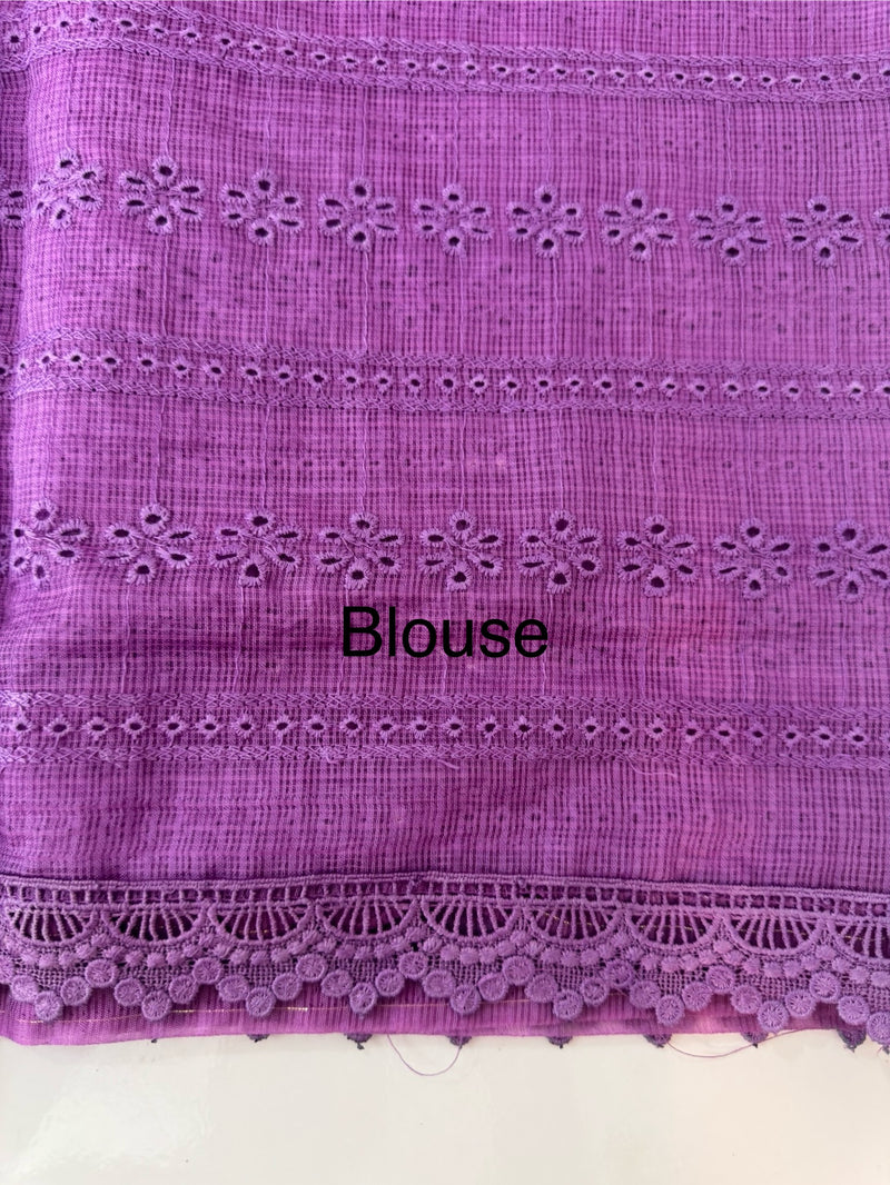 NetKota Hakoba saree with lace border MS6713- Purple