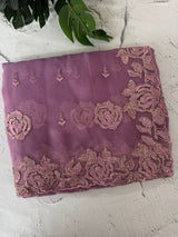 Soft Crush Organza-Chiffon saree with embroidery and cutdana work - MOS5785